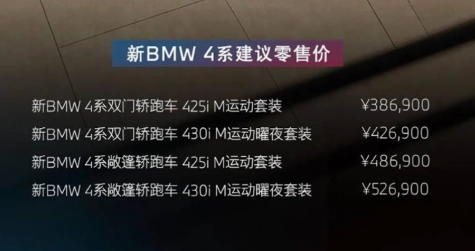 新车 | 激光尾灯需选装，新款宝马4系双门
