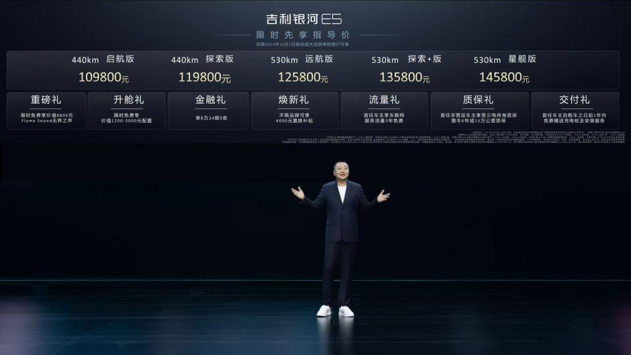 吉利银河E5全球上市 限时先享指导价 10