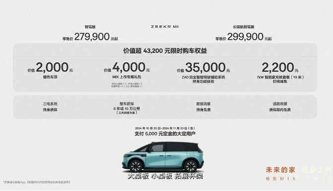 27.99万元起售/9种座椅模式/浩瀚智驾/800伏