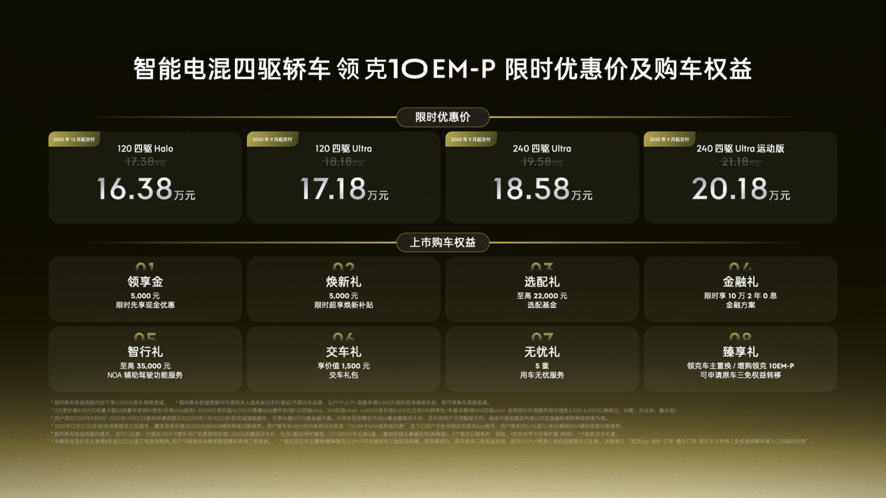 限时优惠价16.38万-20.18万元，智能电混四