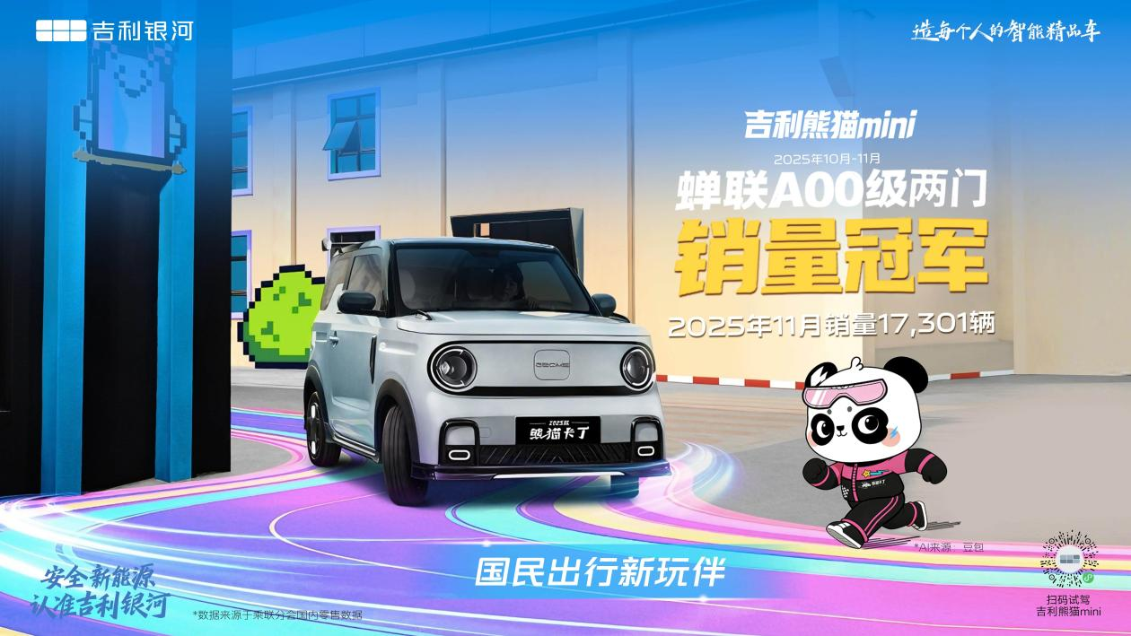 11月蝉联销冠,吉利熊猫mini销量领跑两门
