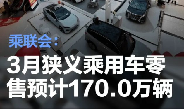 乘联会：3月狭义乘用车零售预计170.0万辆